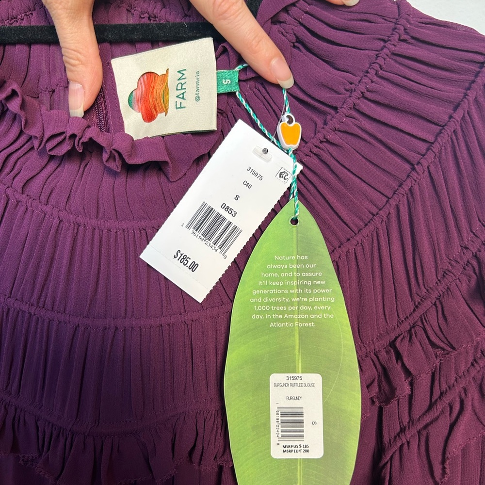 NWT Farm Rio Peplum Ruffle Top - Picture 7 of 7